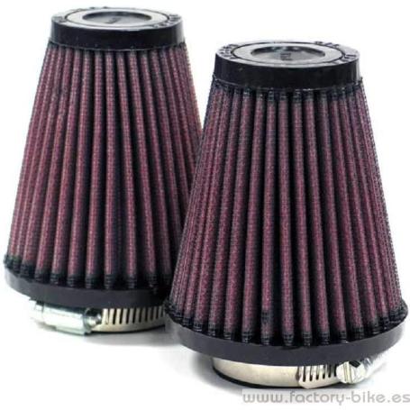 Filtro Potencia K&N Universal D. INT 43 MM RECTOS (2UNI) - FACTORY BIKE