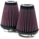 Filtro Potencia K&N Universal D. INT 43 MM RECTOS (2UNI) - FACTORY BIKE