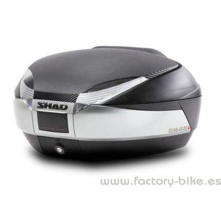 Baúl SHAD SH48 Titanio Tapa CARBONO + DOBLE Respaldo