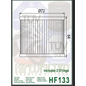 Filtro de Aceite Hiflofiltro HF133