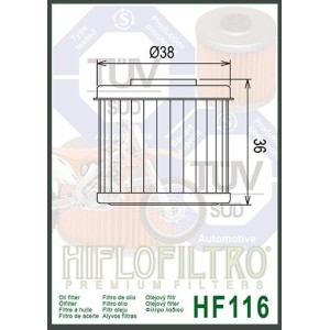 Filtro de Aceite Hiflofiltro HF116