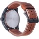 RELOJ ALPINESTARS TECH WATCH 3H MATT BLACK LEATHER STRAP BROWN