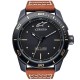 RELOJ ALPINESTARS TECH WATCH 3H MATT BLACK LEATHER STRAP BROWN