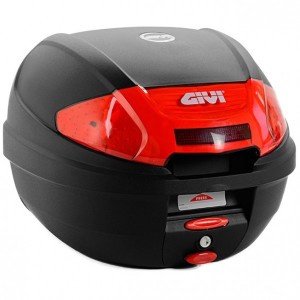 BAÚL GIVI NEGRO 30 LTS. CON CATADIOPTRICOS EN ROJO  (E300N2B)
