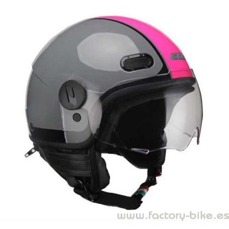 CGM 109X CASCO JET GLOBO SPORT GRIGIO FUCSIA FLUO SAGOMATA