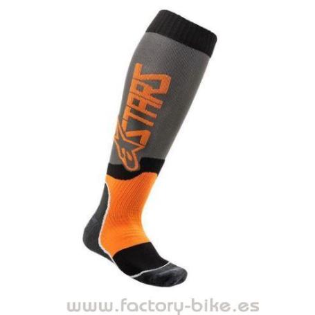 ALPINESTARS CALCETINES MX PLUS 2 COOL GRAY ORANGE - Factory Bike