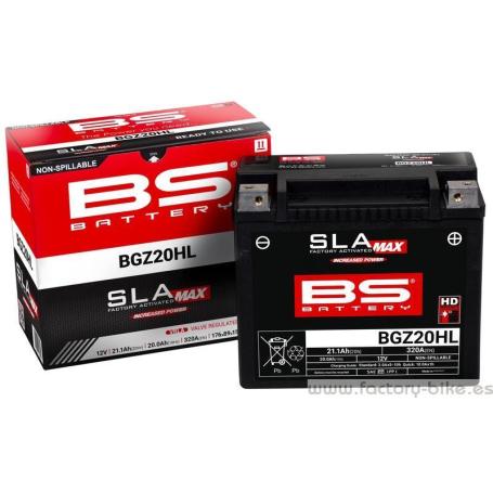 Batería BS BATTERY SLA Max sin mantenimiento activada en fábrica - BGZ20HL