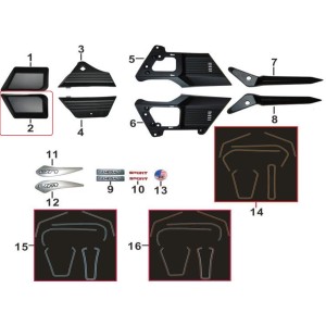 UM Rear side cover right matt black 125 EFI B12011292 - Factory Bike