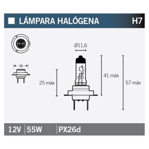 BOMBILLA H7 55W HALOGEN